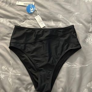 Black Cupshe High Waisted Bikini Bottom
